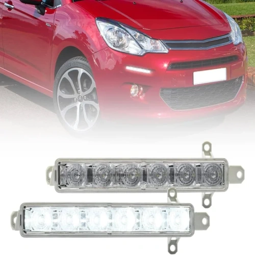 Citroen C3 με φώτα ημέρας DRL LED σε λειτουργία στον δρόμο