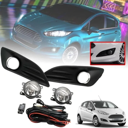 Πλήρες σετ προβολέων ομίχλης Ford Fiesta 2013-2017 με εγκατάσταση στο αυτοκίνητο