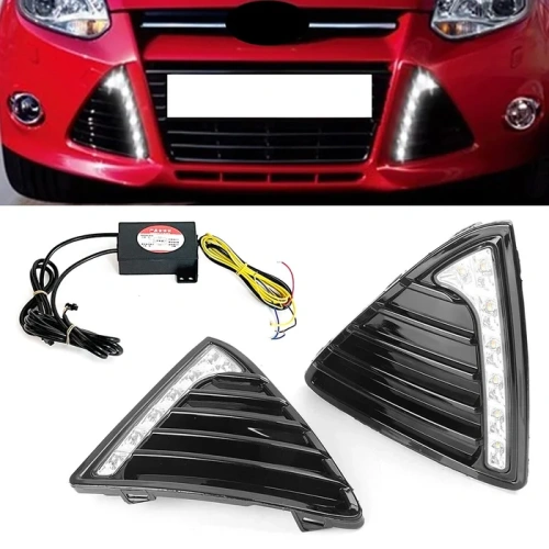 Πλήρες σετ φώτων ημέρας DRL LED Ford Focus 2012-2014 με εγκατάσταση στο όχημα