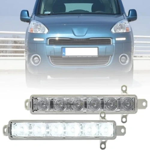 Peugeot Partner με φώτα ημέρας DRL LED σε λειτουργία στον δρόμο