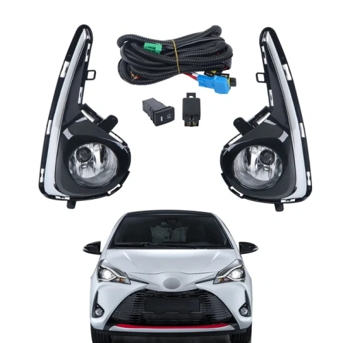 τοποθετημένοι προβολείς yaris 2017-2019 στον προφυλακτήρα toyota yaris