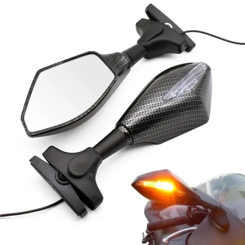 καθρέφτες μηχανής με led φλας carbon look