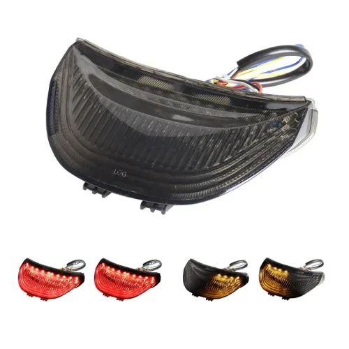 Πίσω φανάρι fmx 650 φιμέ led φως ουράς με ενσωματωμένα φλας για honda 2005-2008
