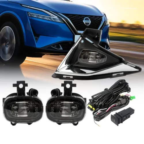 Premium αξεσουάρ φώτα ομίχλης led nissan qashqai j12 με πλεξούδα και μάσκες προφυλακτήρα