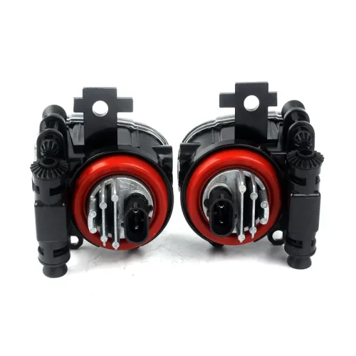 Πίσω όψη προβολέων ομίχλης led nissan qashqai j12 με φίσες και ρυθμιστές δέσμης