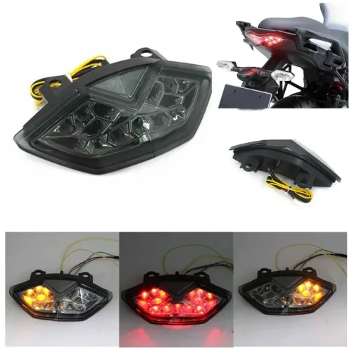 Πίσω φανάρι kawasaki z1000 led stop brake light με ενσωματωμένα φλας τοποθετημένο στην εργοστασιακή ουρά