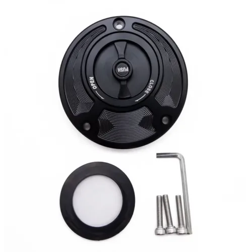 Μαύρη τάπα βενζίνης CNC Yamaha TDM 900 και XJ6 Diversion χωρίς κλειδί γρήγορου ανοίγματος