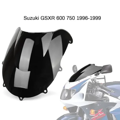 Ζελατίνα suzuki gsxr 600-750 srad 1996-1999 φιμέ Double Bubble ανεμοθώρακας και προστατευτικό παρμπρίζ τοποθετημένη πάνω στη μοτοσυκλέτα
